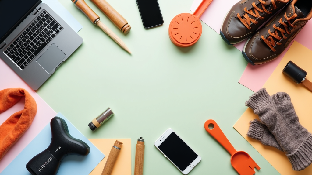 A collage of icons representing various affiliate marketing niches, like travel, tech, fitness, and cooking